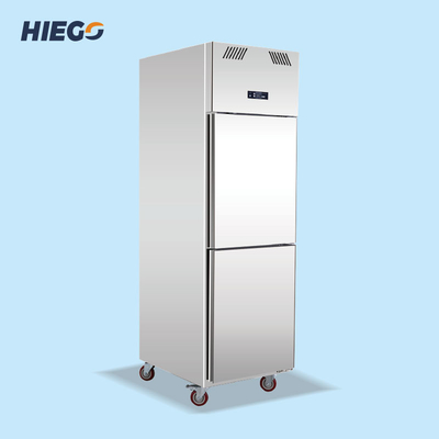 210W 500L Pintu Ganda Peralatan Pendingin Komersial Freezer Tegak