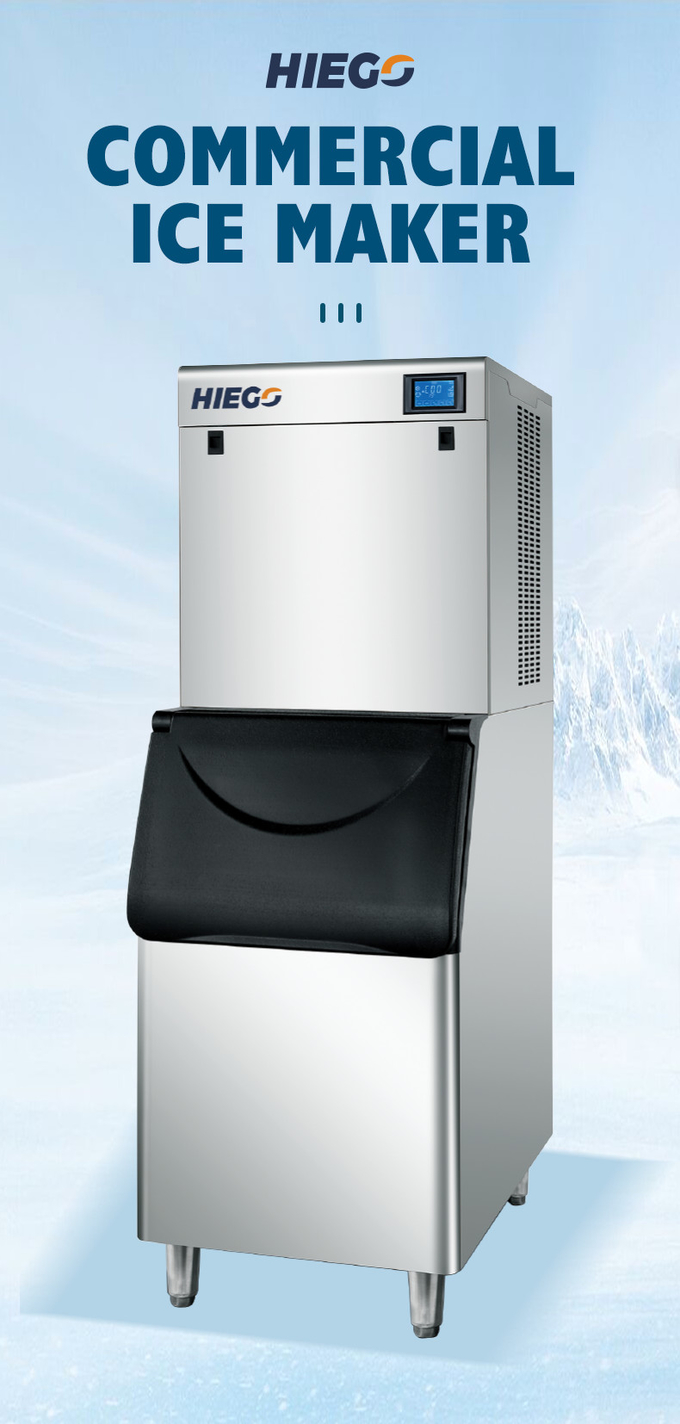 200kg / 24H Komersial Pembuat Es Batu Mesin Pembuat Es Otomatis Mesin Es untuk Penggunaan Hotel 0