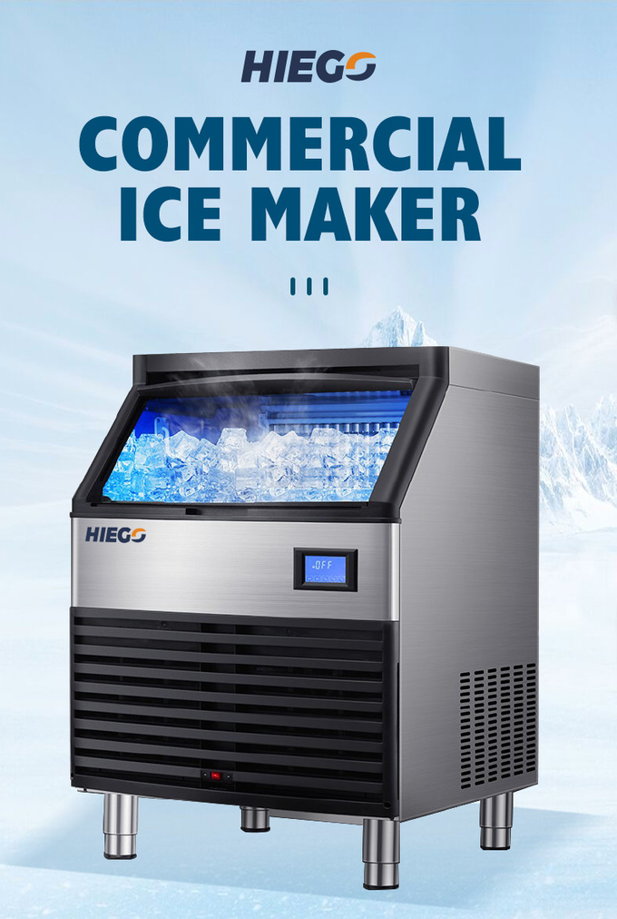 35kg Mesin Es Sepenuhnya Otomatis 100kg Kulkas Pembuat Es Pendingin Udara 0