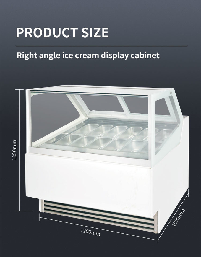 Komersial Countertop Ice Cream Dipping Freezer 16 Pans Gelato Display Case 2