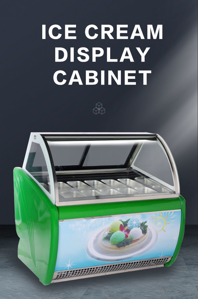 12-20 Pans Ice Cream Display Cabinet Countertop Gelato Dipping Freezer 0