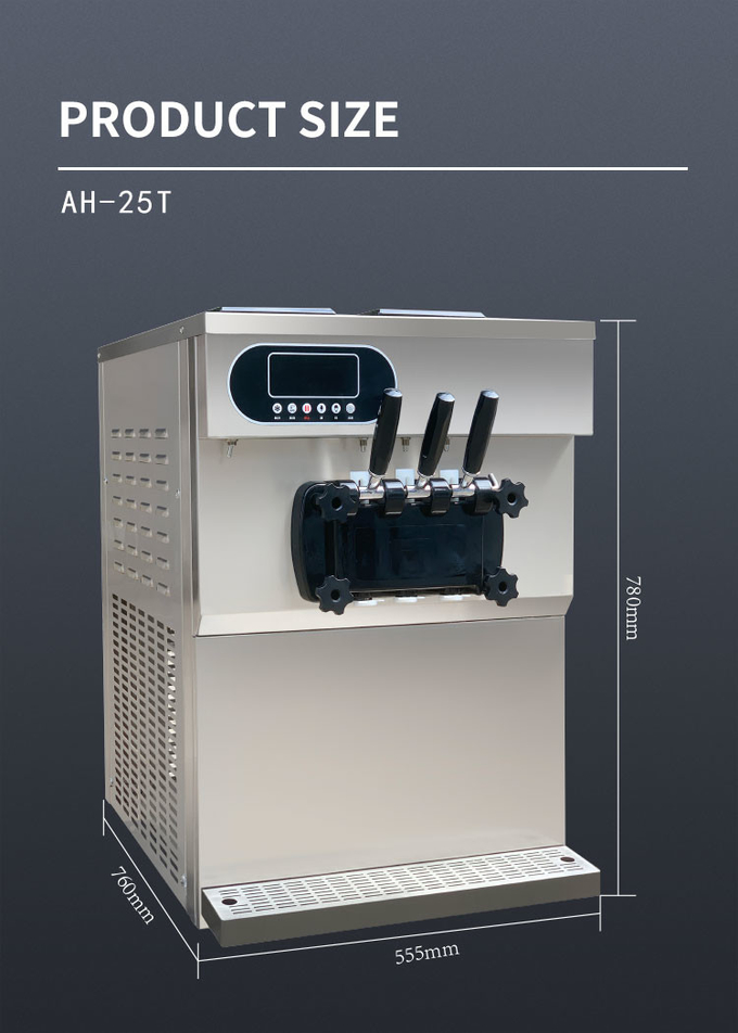25-28L/H Soft Serve Ice Cream Machine 3 Mesin Pembuat Rasa 4