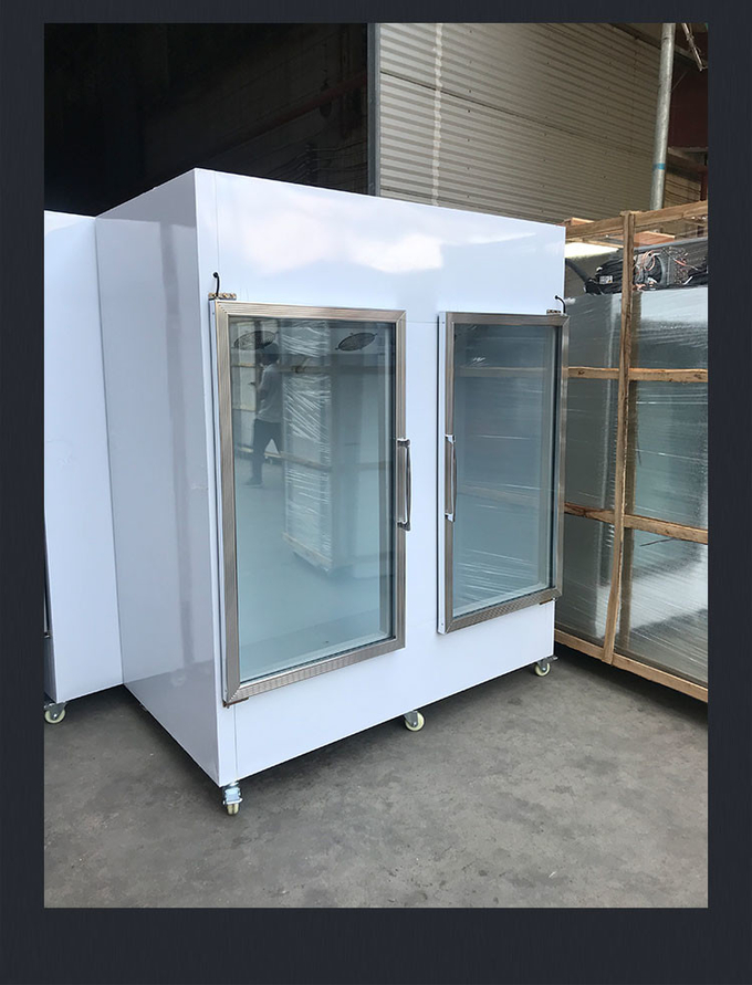 Merchandiser Es Komersial Stainless Steel Pendingin Udara Otomatis Penuh Dipping Freezer 7