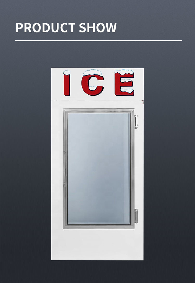 Tempat Penyimpanan Es Kantung 1699L Freezer Merchandiser Es Dengan Bagian Depan Miring 3