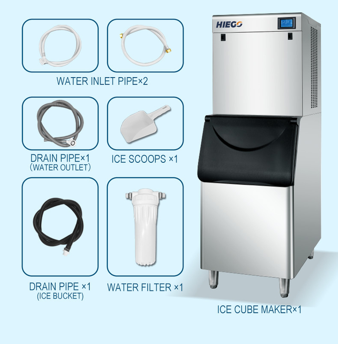 200kg Crescent Ice Machine Drink Bar Kopi Pembuat Es Pendingin Udara 11