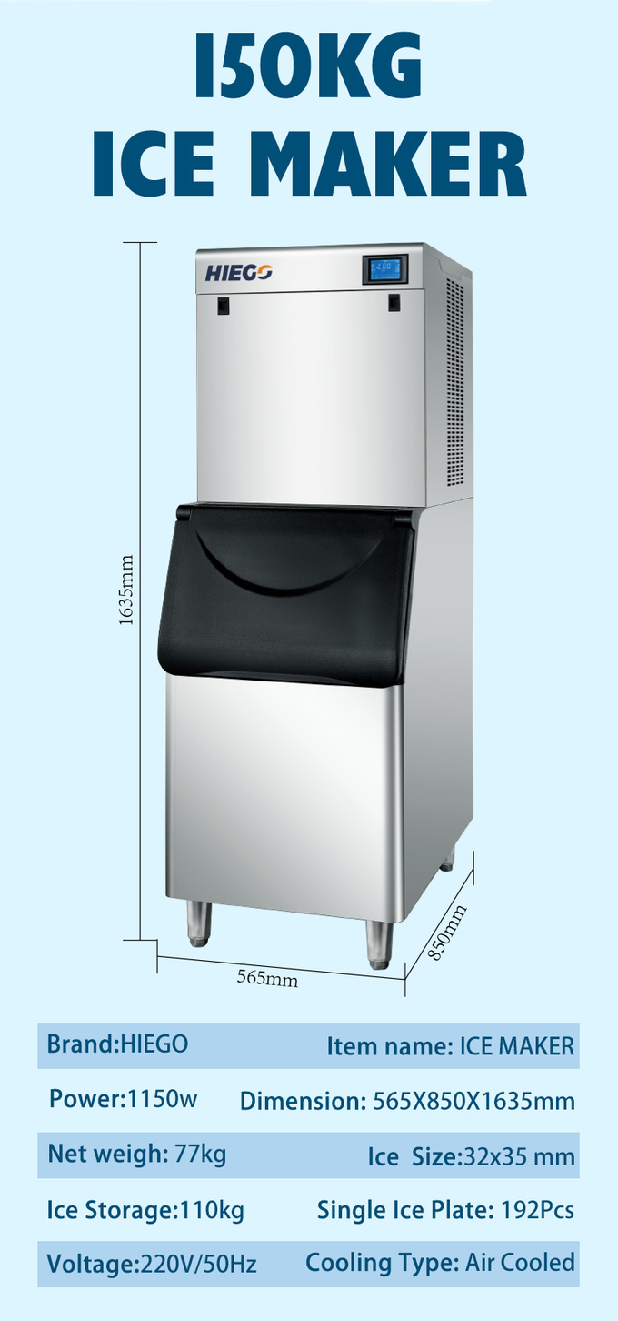 200kg Crescent Ice Machine Drink Bar Kopi Pembuat Es Pendingin Udara 10